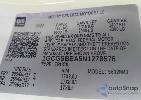 2022 Chevrolet Colorado 2Wd Short Box Wt from USA, damaged, VIN 1GCGSBEA5N1278576